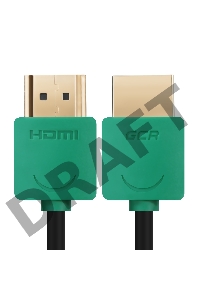 Greenconnect Кабель SLIM 1.0m HDMI 2.0, зеленые коннекторы Slim, OD3.8mm, HDR 4:2:2, Ultra HD, 4K 60 fps 60Hz, 3D, AUDIO, 18.0 Гбит/с, 32/32 AWG, GCR-51580 Greenconnect Кабель SLIM 1.0m HDMI 2.0, зеленые коннекторы Slim, OD3.8mm, HDR 4:2:2, Ultra HD, 4K 6
