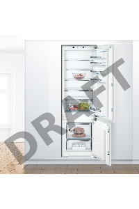 Холодильник Bosch KIS87AFE0 Встраиваемый двухкамерный 177.2х54.1х54.5 см, 272 (211+64) л, LED Освещение, зона свежести Hydrofresh, BigBox в морозилке