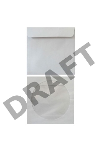 Конверт 201070 CD 125x125мм с окном белый силиконовая лента 80г/м2 (pack:1000pcs)