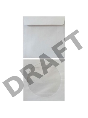 Конверт 201070 CD 125x125мм с окном белый силиконовая лента 80г/м2 (pack:1000pcs)