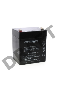 Батарея CROWN CBT-12-4.5, напряжение 12В, ёмкость  4,5 А/Ч, размеры (мм)  90х70х101, вес 1,48 кг, тип клеммы - F2, тип АКБ - свинцово кислотная с загущеным электролитом в гель, срок службы 6 лет
