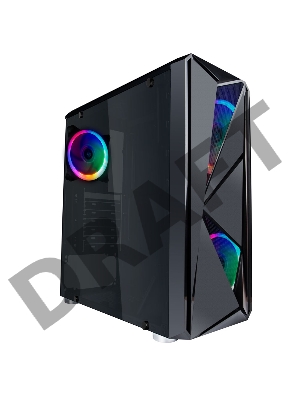 Корпус 1STPLAYER FIREROSE F4 / ATX, tempered glass side panels / 3x 120mm LED fans inc. / F4-3R1