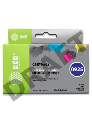 Картридж струйный Cactus CS-EPT0925 многоцветный для Epson Stylus C91/CX4300/T26 Комплект из четырех картриджей