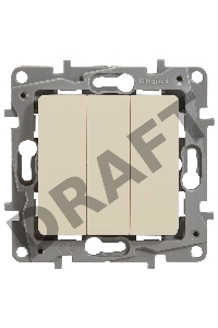 Выключатель 3-клавишный 10АХ, сл. кость ETIKA 