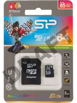 Флеш карта microSDXC 64Gb Class10 Silicon Power SP064GBSTXBU1V10-SP + adapter