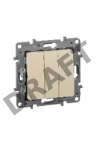 Выключатель 3-клавишный 10АХ, сл. кость ETIKA 