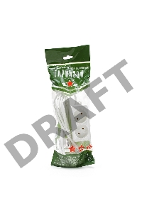Удлинитель Гарнизон <3 м> белый (2 розетки, 10А, EL-NL2-W-3)