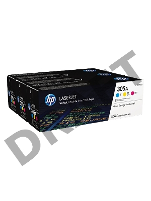 Тонер-картридж набор HP CF370AM № 305A голубой/пурпурный/желтый CLJ M451 (CE411A+CE412A+CE413A)