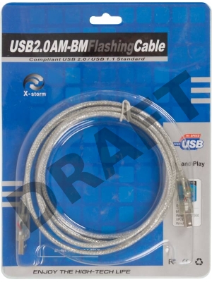 Кабель USB2.0 Ningbo USB A (m)/USB B (m) 1.8м подсветка