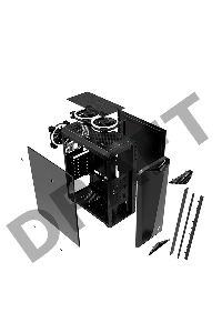 Корпус 1STPLAYER RAINBOW R3 / ATX, tempered glass side panel / 1x 120mm LED fan inc. / R3-1R1