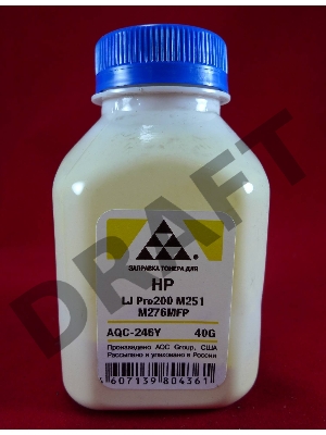 Тонер HP LJ Pro200 M251/M276MFP Yellow, (фл.40г.) AQC фас. Россия