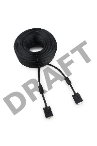 Кабель Gembird/Cablexpert CC-PPVGA-30M-B, Кабель VGA Premium , 15M/15M, 30м, черный, тройной экран, феррит.кольца 