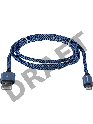 Кабель DEFENDER LIGHTNING TO USB2 1M BLUE ACH01-03T 87811