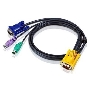 Кабель ATEN KVM Cable 2L-5203P Кабель для KVM: 2*PS/2(m)+DB15(m) (PC) -на- SPHD15(m) (KVM), 3м