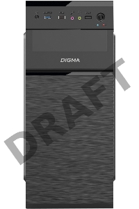 Корпус Digma DC-ATX101-U2 черный без БП ATX 2xUSB2.0 audio