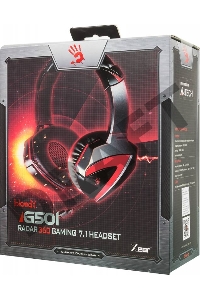 Наушники A4Tech G501, черно-красные  {Наушники с микрофоном, 2.2м}