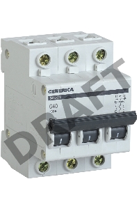Выключатель автоматический  Iek MVA25-3-040-C  ВА47-29 3Р 40А 4,5кА х-ка С GENERICA