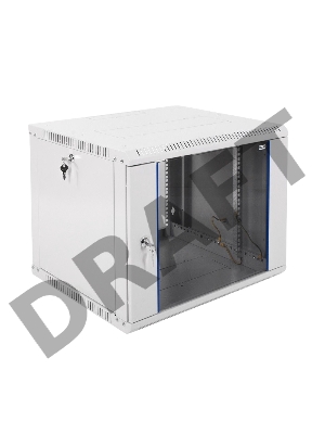 Шкаф настенный ЦМО ШРН-Э-9.500 9U 600x520мм пер.дв.стекл несъемные бок.пан. серый