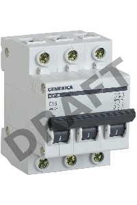 Выключатель автоматический  Iek MVA25-3-040-C  ВА47-29 3Р 40А 4,5кА х-ка С GENERICA