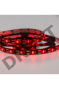 LED лента с USB коннектором 5 В, 8 мм, IP65, SMD 2835, 60 LED/m, цвет свечения красный