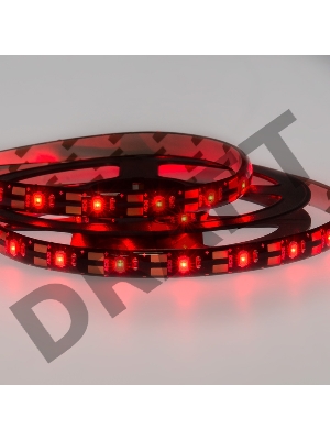 LED лента с USB коннектором 5 В, 8 мм, IP65, SMD 2835, 60 LED/m, цвет свечения красный