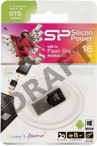 Флеш Диск Silicon Power 16Gb Mobile X20 USB2.0 серебристый