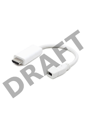 Переходник miniDisplayPort - HDMI, Cablexpert A-mDPF-HDMIM-001-W, 20F/19M, длина 10см, белый, пакет