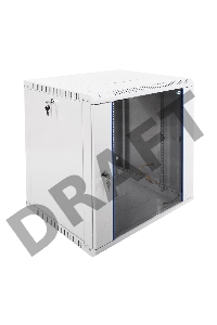 Шкаф настенный ЦМО ШРН-Э-12.500 12U 600x520мм пер.дв.стекл несъемные бок.пан. серый