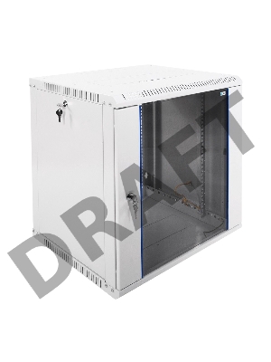 Шкаф настенный ЦМО ШРН-Э-12.500 12U 600x520мм пер.дв.стекл несъемные бок.пан. серый