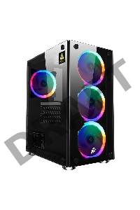 Корпус 1STPLAYER FIREBASE X2 / mATX, tempered glass side panels / 4x 120mm LED fans inc. / X2-4R1