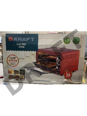 (Поврежденная упаковка, имеет повреждения, на внешней стороне дна, вмятина. На функционал не влияет) Мини-печь KRAFT KF-MO3804KR красный