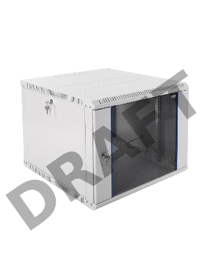 Шкаф настенный ЦМО ШРН-Э-9.650 9U 600x650мм пер.дв.стекл несъемные бок.пан. серый