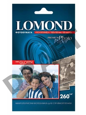 Фотобумага Lomond 1103302 10x15/260г/м2/20л./белый полуглянцевое для струйной печати