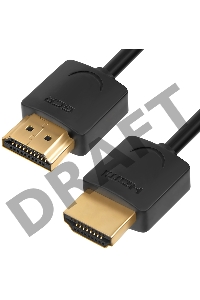 Greenconnect Кабель SLIM 3.0m HDMI 2.0, черный Slim, OD3.8mm, HDR 4:2:2, Ultra HD, 4K 60 fps 60Hz, 3D, AUDIO, 18.0 Гбит/с, 32/32 AWG, GCR-51597 Greenconnect Кабель SLIM 3.0m HDMI 2.0, черный Slim, OD3.8mm, HDR 4:2:2, Ultra HD, 4K 60 fps 60Hz, 3D, AUDIO, 1