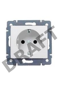 Розетка Cariva  2К+З, 16А 250В~, Слоновая кость