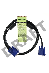 Кабель соединительный SVGA (15M/M) 1,8m 2 фильтра TV-COM <QCG120H-1.8M>