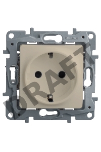 Розетка 2К+З, на винтах, защ. шт., сл. кость ETIKA 