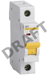 Выключатель автоматический модульный 1п C 4А 4.5кА ВА47-29 ИЭК MVA20-1-004-C