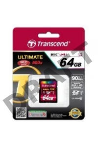 Флеш карта SDXC 64Gb Class10 Transcend TS64GSDXC10U1 BULK w/o adapter