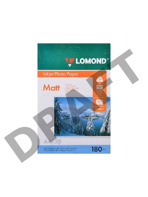 Фотобумага Lomond 0102014 A4/180г/м2/50л./белый матовое для струйной печати