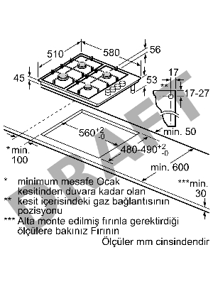 Газовая варочная панель Siemens, iQ100, EB6C5PB82M, серебристый