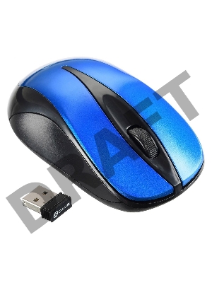 Мышь Oklick 675MW черный/синий оптическая (800dpi) беспроводная USB (2but)