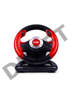 Руль SVEN GC-W300 (педали, вибро, лепестки, D-pad, 10 кл, резин. вставки, PC, цифр. и аналог.