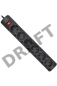Сетевой фильтр Defender DFS 155 / 6 розеток / чёрный / 5.0 м