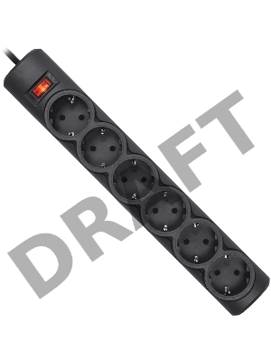 Сетевой фильтр Defender DFS 155 / 6 розеток / чёрный / 5.0 м