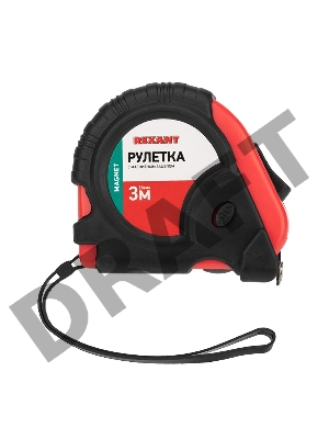Рулетка измерительная «Профи» прорезиненный корпус, магнитная REXANT, 3 м х 16 мм