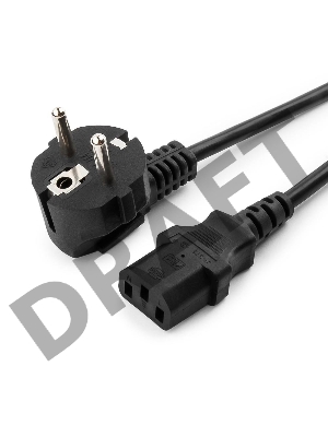 Кабель питания Cord Power Gembird/Cablexpert PC-186 / 1.8м, Schuko- C13, 4А, черный, с зазем.