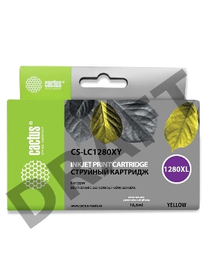 Картридж струйный Cactus CS-LC1280XY желтый для Brother MFC-J6510/6910DW (16,6ml)