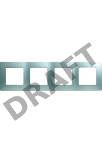 Рамка 4 поста, алюминий ETIKA 