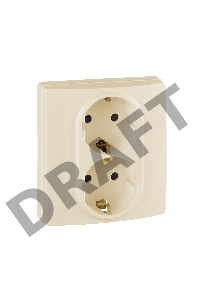 Розетка 2X2К+З, авт., защ.шт., сл.кость ETIKA Розетка 2X2К+З, авт., защ.шт., сл.кость